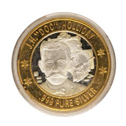 .999 Fine Silver J.H. Doc Holliday $10 Limited Edition Gaming Token