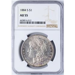 1884-S $1 Morgan Silver Dollar Coin NGC AU55