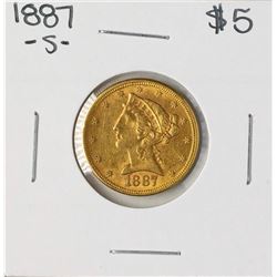 1887-S $5 Liberty Head Half Eagle Gold Coin