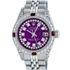 Image 2 : Rolex Ladies Stainless Steel 26MM Purple String Diamond & Ruby Datejust Wristwat