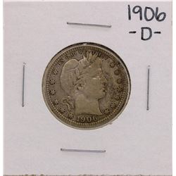 1906-D Barber Silver Quarter Coin