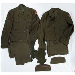 2 WWI UNIFORMS- ARMY SERVICE FORCES PATCHES