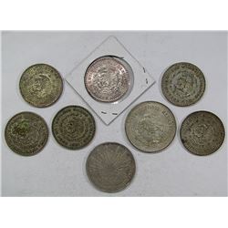 8-MEXICO SILVER COINS: