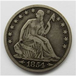 1854-O ARROWS AT DATE SEATED HALF