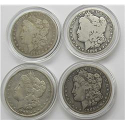 4-CIRC MORGAN DOLLARS: 1882-O, 1896-O