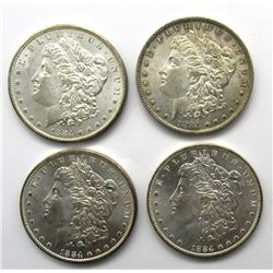 4- 1884-O MORGAN SILVER DOLLARS