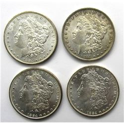 4- 1884-O MORGAN SILVER DOLLARS