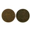 Image 1 : (2) 1865 TWO CENT PIECES