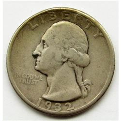 1932-D WASHINGTON QUARTER F/VF KEY DATE