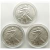 Image 1 : 3-UNC AMERICAN SILVER EAGLES; 2007, 2011, 2016