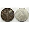 Image 1 : 2002 & 1991 AMERICAN SILVER EAGLES