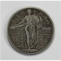 1917 T1 STANDING LIBERTY QUARTER F/VF