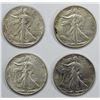 Image 1 : 4- AU+ WALKING LIBERTY HALF DOLLARS