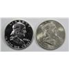 Image 1 : 1948-D UNC & 1958 PROOF FRANKLIN HALF DOLLARS