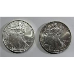 1993 & 2005 AMERICAN SILVER EAGLES