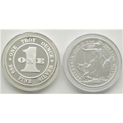 TWO (2) FINE SILVER ROUNDS 2015 ELIZABETH