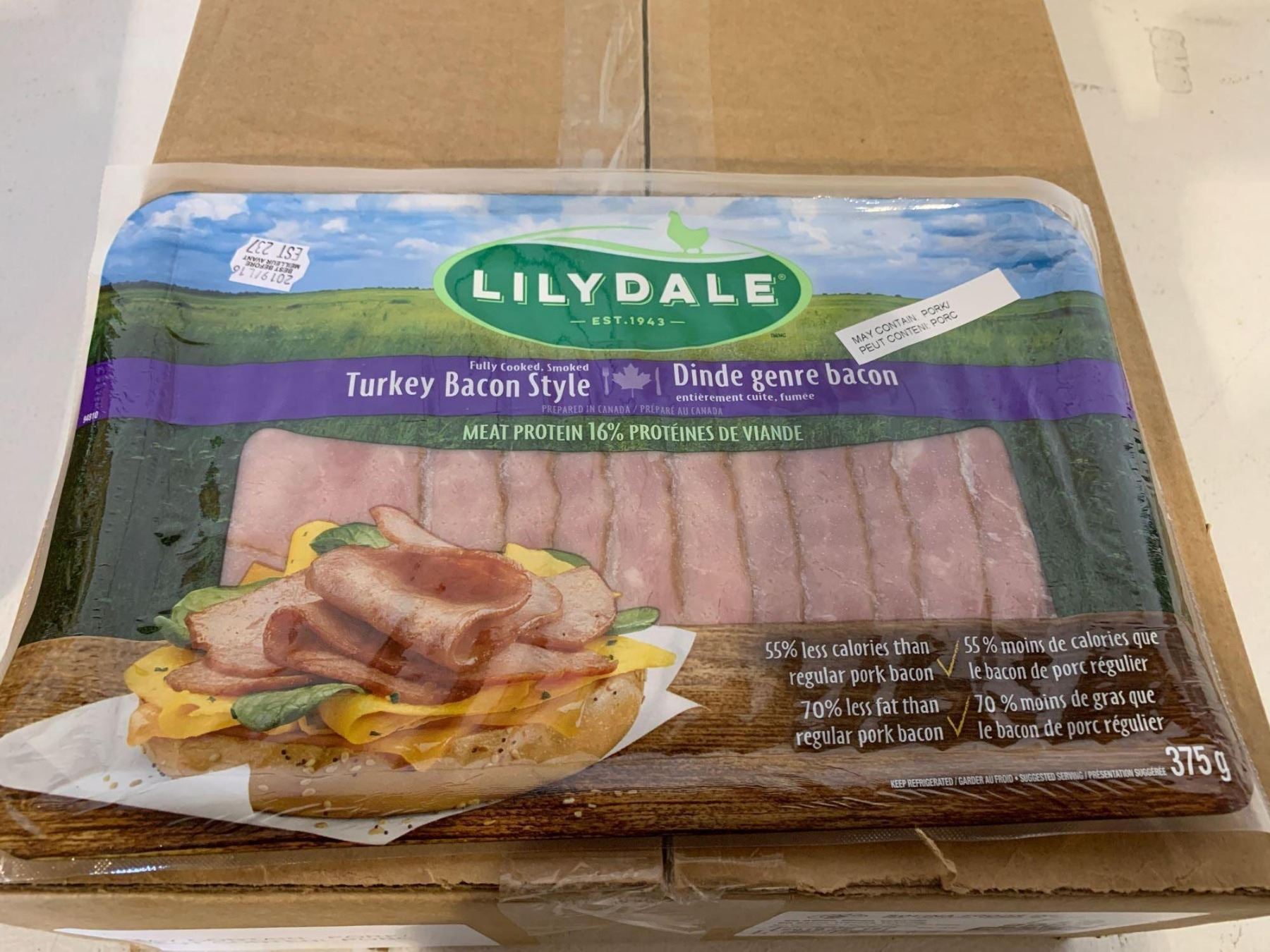 Case of Lilydale Turkey Bacon (12 x 375g)