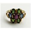 Image 2 : 10K GOLD MULTI COLORED STONES LADIES RING