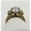 Image 1 : 14K GOLD CZ LARGE CNTR STONE IMPERIAL DESIGN LADIE