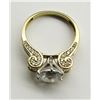 Image 2 : 14K GOLD CZ LARGE CNTR STONE IMPERIAL DESIGN LADIE