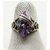 Image 1 : 10K WHITE GOLD LARGE VIOLET STONE