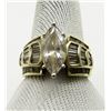 Image 1 : 10K GOLD LARGE CZ LADIES RING