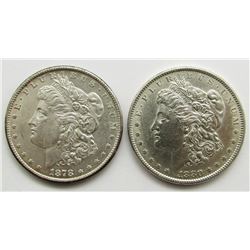 1878-S & 1880 BU MORGAN DOLLARS
