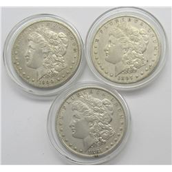 3-VG/F MORGAN DOLLARS: 1881,  1897-O,