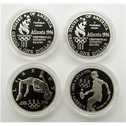 4- 1996 SILVER PROOF COMMEM DOLLARS: