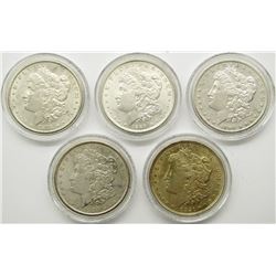 FIVE DECADE SET OF UNC MORGAN DOLLARS