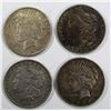 Image 1 : 4-SILVER DOLLARS;MIXED DATES/MINT MARKS/GRADES