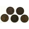 Image 1 : (5) LARGE CENTS:  1852-1856 CIRCS