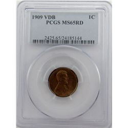 1909 VDB LINCOLN CENT PCGS MS65RD