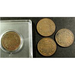 1866, '67, '68, '69 TWO CENT PIECES