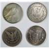 Image 4 : 4-SILVER DOLLARS;MIXED DATES/MINT MARKS/GRADES