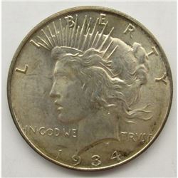 1934-D PEACE SILVER DOLLAR AU/BU
