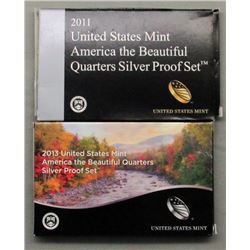 2 U.S. SILVER PROOF QUARTERS SETS- 2011 & 2013