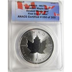 2018 CANADIAN MAPLE LEAF ANACS MS70