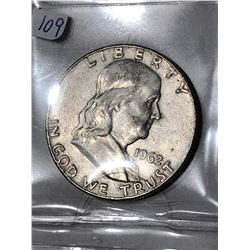 1962 D Silver Franklin Half Dollar Nice Early US Coin