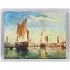 Image 2 : John S. Sargent US Oil on Canvas Harbor Scene