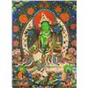 Image 1 : Print Tangka of Green Tara on Canvas