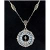 Image 1 : Vintage Victorian Style Glass and Onyx Necklace