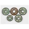 Image 1 : 1644-1912 Chinese Qing Bronze Coin 5 Assorted