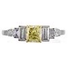 Image 1 : 1.01 ctw Fancy Yellow Diamond Ring - 18KT Two-Tone Gold