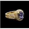 Image 1 : 14KT Yellow Gold 2.70 ctw Tanzanite and Diamond Ring