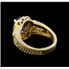 Image 3 : 14KT Yellow Gold 2.70 ctw Tanzanite and Diamond Ring