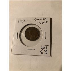 1932 Canadian 1 Cent Harder to Get Nice Early Canada Penny