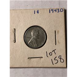 1943 D WWII Steel Wheat Penny in Nice Condition
