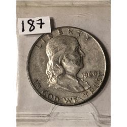 1960 D Franklin Silver Half Dollar Nice Early Silver US Coin