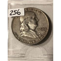 1954 D Franklin Silver Half Dollar Nice Early Silver US Coin